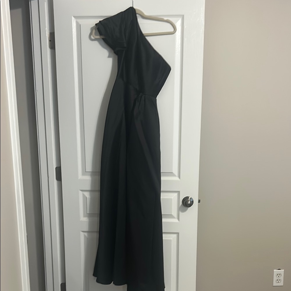 JJs House Black Asymmetrical One-Shoulder Cocktail Gown